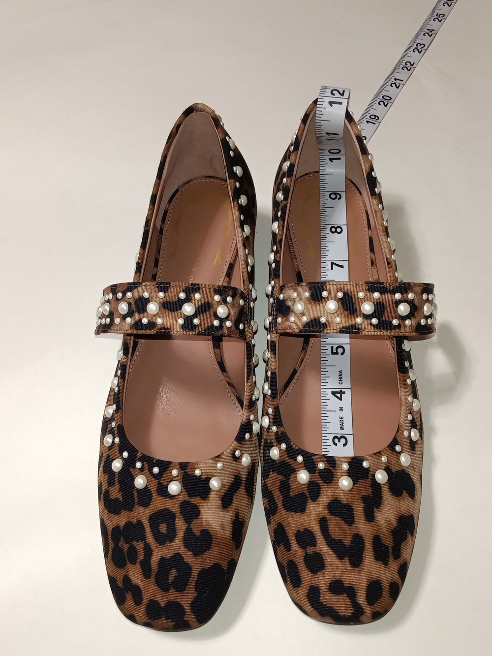 Copper Key Leopard-Print Pearl Mary Jane Block Heel Flats - Brown Size 7.5 - Picture 7 of 13